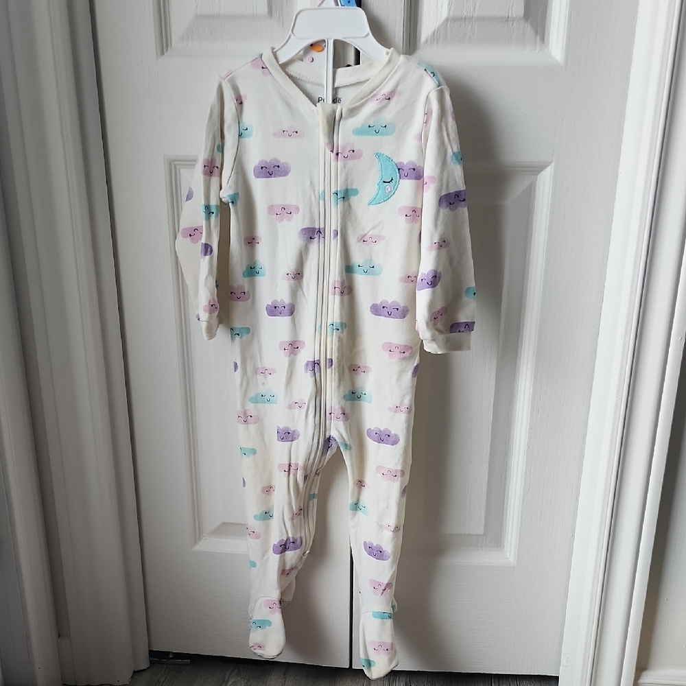 2/15$ ☁️ Pekkle Adorable White and Purple Kids One Piece